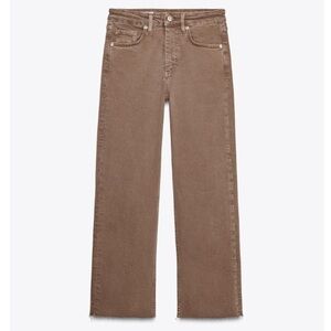 Zara Brown Flare Wide Leg Jeans